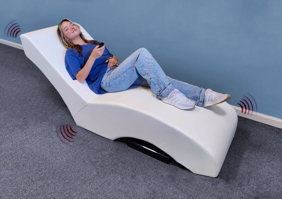 Experia vibro lounger lying down with remote