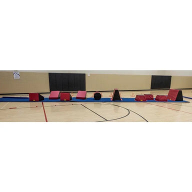 Everlast ninja course set side view with gym background.