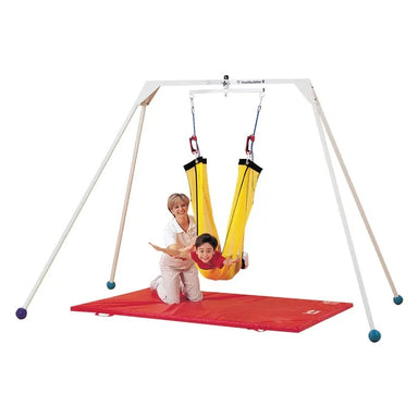 Tumble forms vestibular swing system with participants front view.