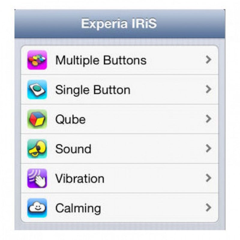 Experia IRiS+ LED Bubble Wall tablet screen view.