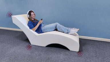 Experia vibro lounger with headphones side view