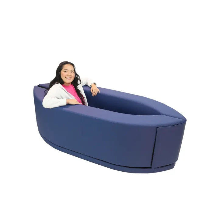 Abilitations compression pod front view with participant.