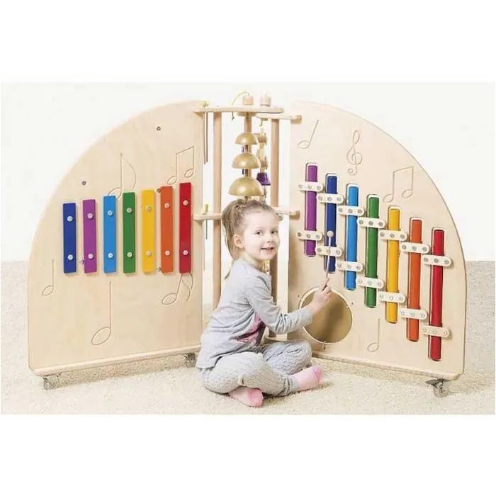 Gressco mini musical island front view with child participant.