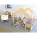 Nature View play greenhouse front view with participant.